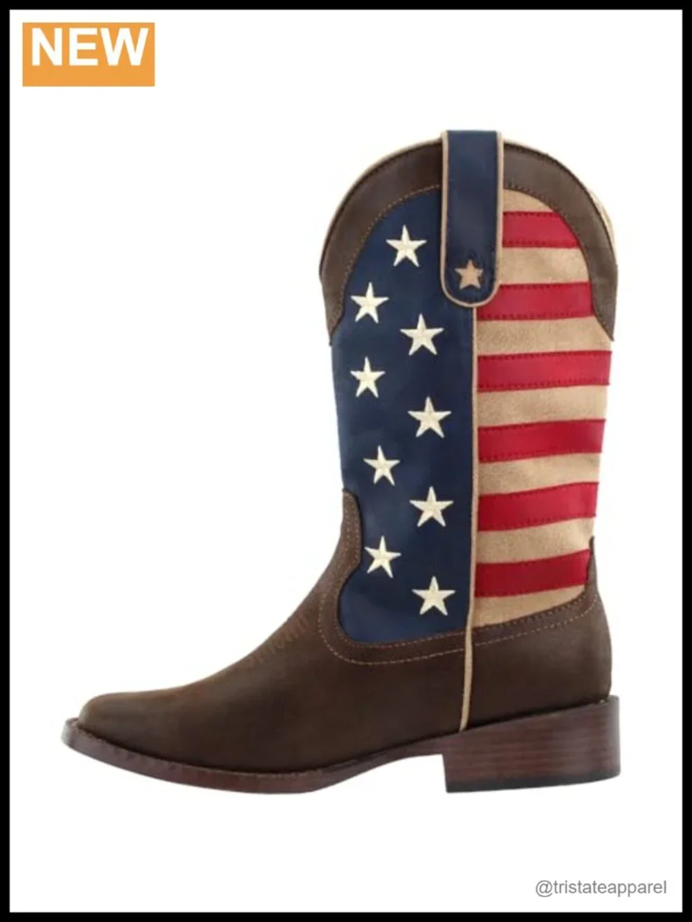 Faux Leather Mid-Calf Pull-On Boots Low Heel Square Toe Embroidered
